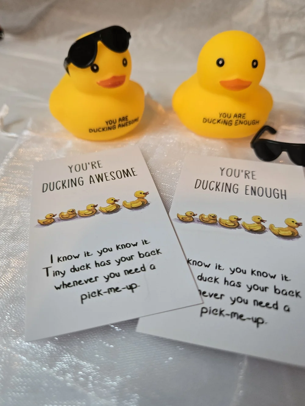 5 Pc Set of Inspirational Rubber Duckies – Yellow & Black